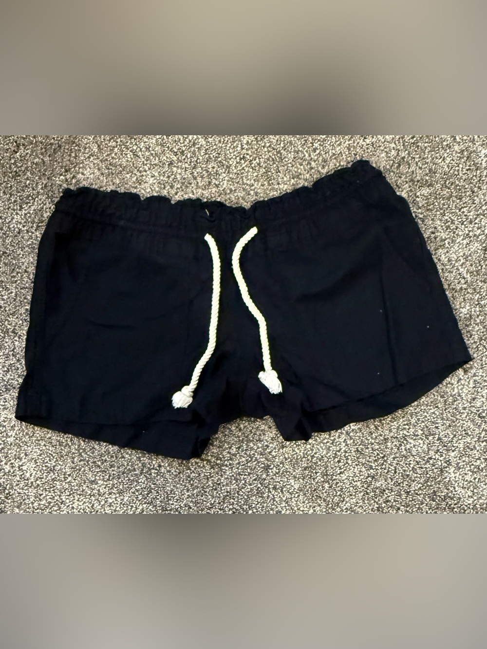 Roxy Navy Athletic Lounge Shorts with Cream Drawstring